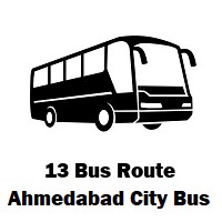 13 AMTS Bus route Lal Darwaja Terminus to Nigam Society