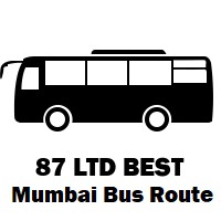87 LTD Bus route Mumbai Mantralaya to Bandra Colony Bus Station
