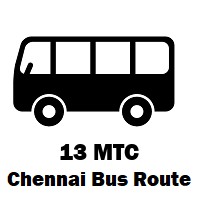 13 Bus route Chennai T.Nagar to Triplicane O.T (Corpn. Sc