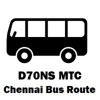 D70NS Bus route Chennai Ambathur Estate to Velachery