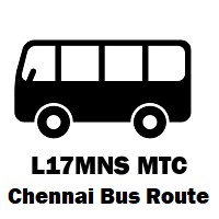 L17MNS Bus route Chennai Broadway to Ayyappan Thangal