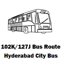 102K/127J Bus route Hyderabad Kesav Giri to Madhapur Bus Stop