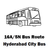 16A/5N Bus route Hyderabad Ecil Bus Stop to Ntr Stadium Bus Stop