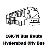 16K/N Bus route Hyderabad Kesav Giri to Neredmet X Road Bus Stop