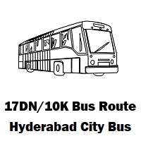 17DN/10K Bus route Hyderabad Kphb Colony Bus Stop to Ambedkar Nagar(Kapra)