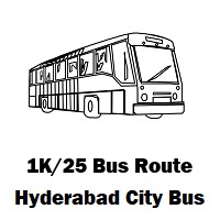 1K/25 Bus route Hyderabad Koti Bus Stop to Old Alwal(Ig Statue) Bus Stop