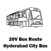 20V Bus route Hyderabad Secunderabad Junction to Vijaya Nagar Colony Bus Stop(New Mallepally)