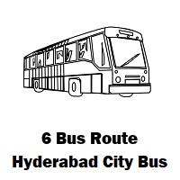 6 Bus route Hyderabad Vst Bus Stop to Tolichowki Bus Stop