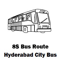 8S Bus route Hyderabad Secunderabad Junction to Tolichowki Bus Stop