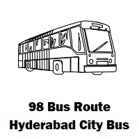 98 Bus route Hyderabad Mehdipatnam Bus Stop to Nalgonda X Roads Bus Stop