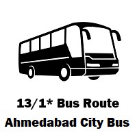 13/1* AMTS Bus route Nigam Society to Ranip
