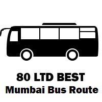 80 LTD Bus route Mumbai Kamla Nehru Park to J.V.P.D.Bus Station