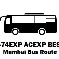 A-74EXP ACEXP Bus route Mumbai Colaba Depot to Goregaon / Oshiwara Depot