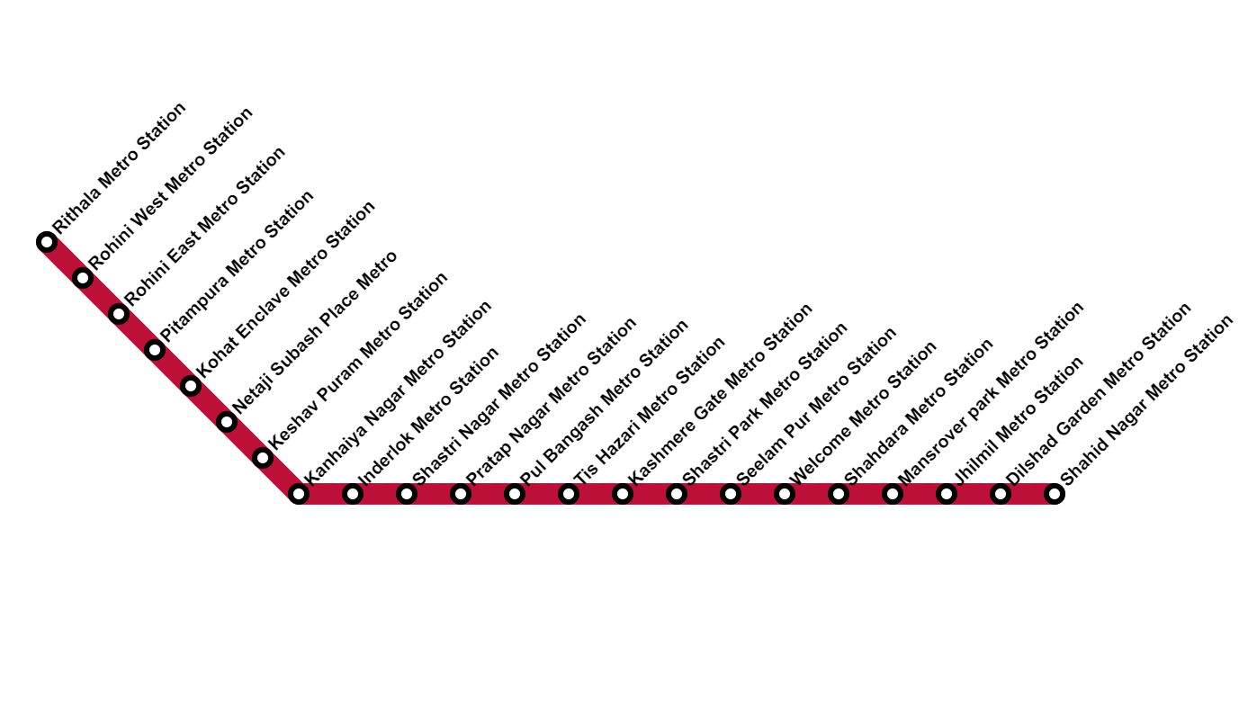 red line metro map Red Line Delhi Metro Stations List Routes Maps