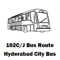 102C/J Bus route Hyderabad Janapriya Colony Bus Stop to Womens College Bus Stop