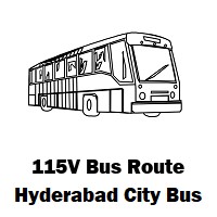 115V Bus route Hyderabad Venkata Reddy Nagar Bus Stop to Koti Bus Stop