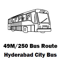 49M/250 Bus route Hyderabad Mehdipatnam Bus Stop to Ecil Bus Stop