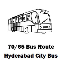 70/65 Bus route Hyderabad Mehdipatnam Bus Stop to Teegala Kunta