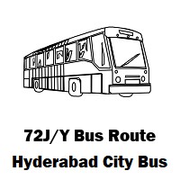 72J/Y Bus route Hyderabad Lb Nagar Bus Stop to Afzalgunj Bus Stop