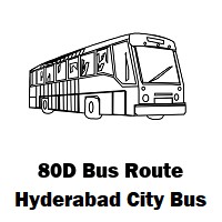 80D Bus route Hyderabad Dilsukhnagar Bus Station to Golkonda Bus Stop