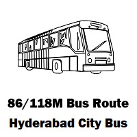 86/118M Bus route Hyderabad Ram Nagar to Moti Darwaza