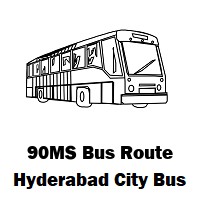 90MS Bus route Hyderabad Saidabad Bus Stop to Secunderabad Junction
